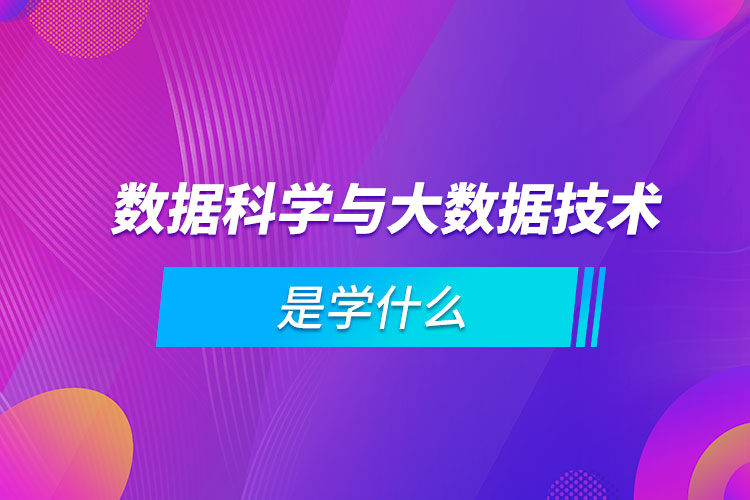 数据科学与大数据技术是学什么