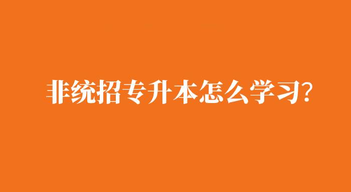 非统招专升本是怎么学习的？