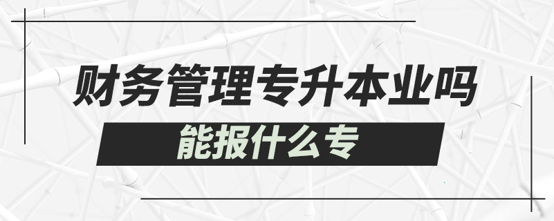 财务管理专升本能报什么专业吗