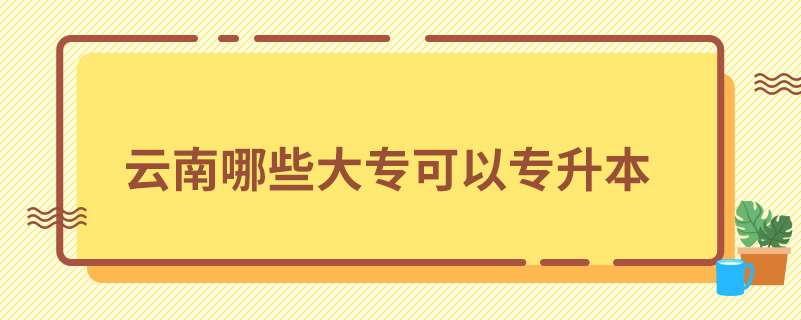 云南哪些大专可以专升本