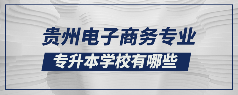 贵州电子商务专业专升本学校有哪些