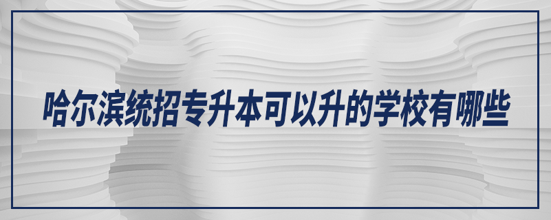 哈尔滨统招专升本可以升的学校有哪些