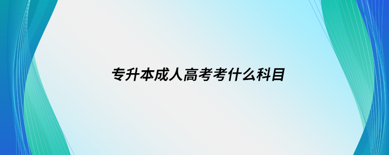 专升本成人高考考什么科目