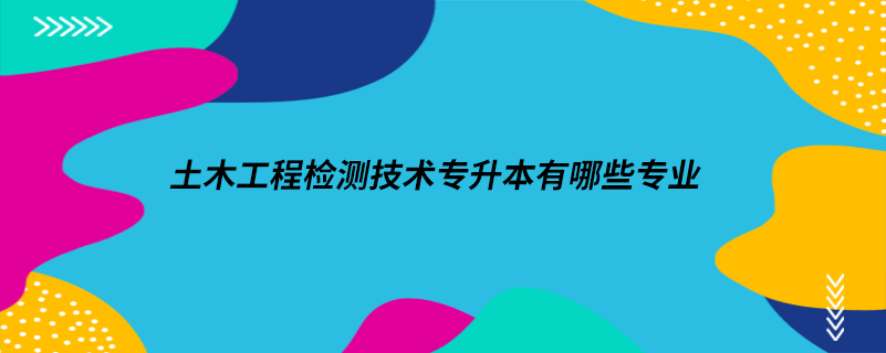 土木工程检测技术专升本有哪些专业