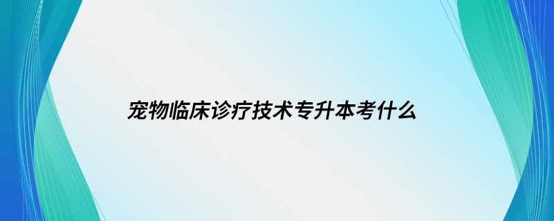 宠物临床诊疗技术专升本考什么