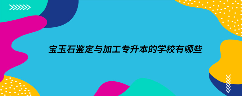 宝玉石鉴定与加工专升本的学校有哪些