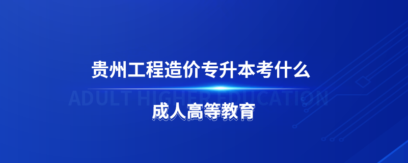 贵州工程造价专升本考什么