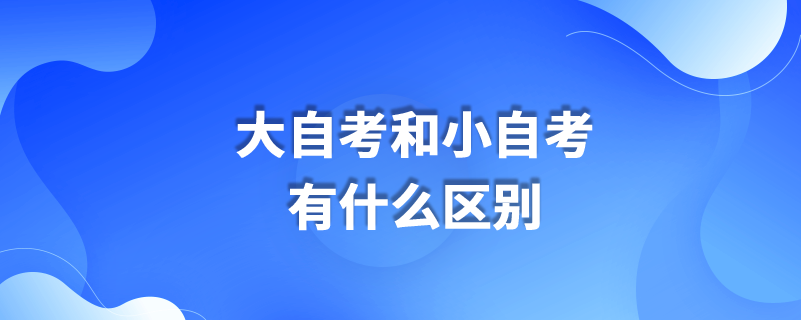 大自考和小自考有什么比区别