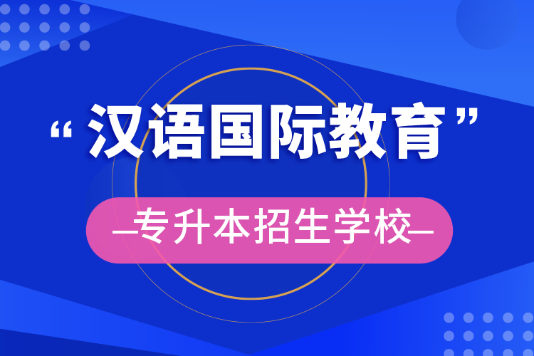 汉语国际教育专升本招生学校