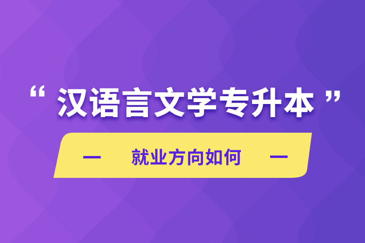 汉语言文学专升本就业方向如何