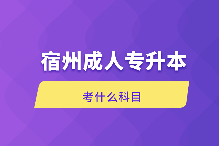 宿州成人专升本考什么科目