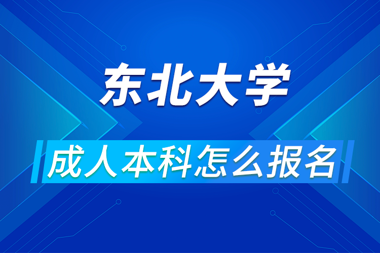 东北大学成人本科怎么报名