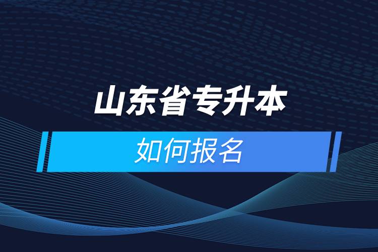 山东省专升本如何报名