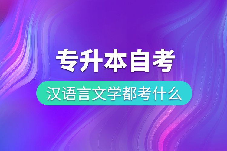 专升本自考汉语言文学都考什么