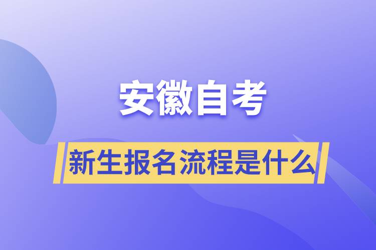 安徽自考新生报名流程是什么