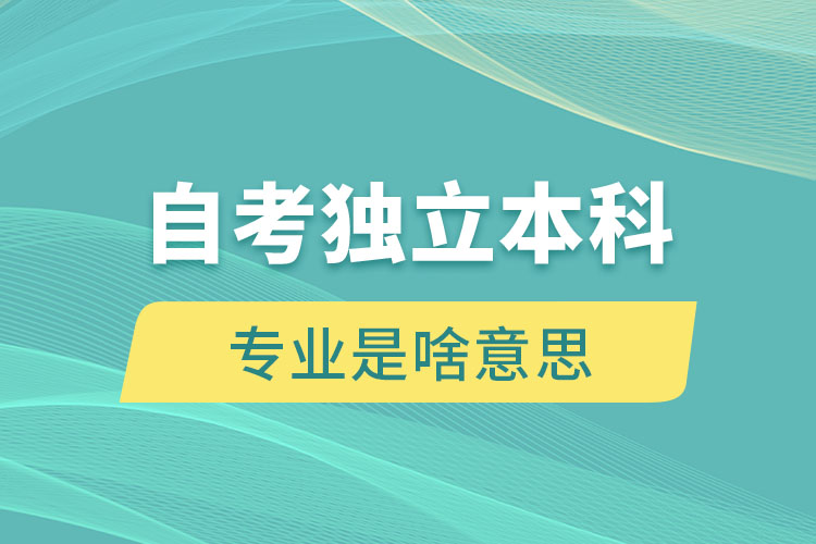 自考独立本科专业是啥意思