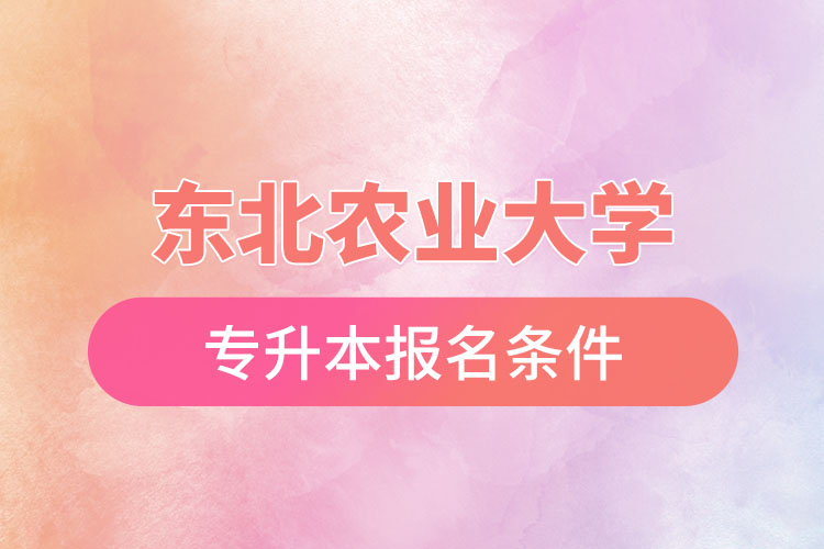 东北农业大学专升本报名条件？