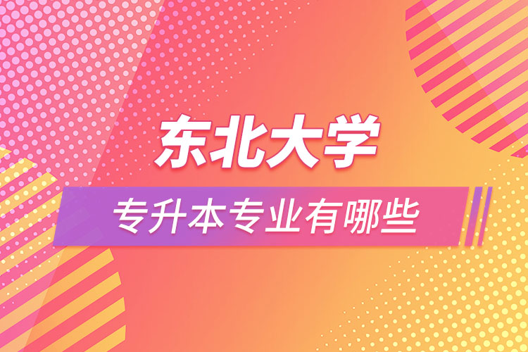 东北大学专升本专业介绍