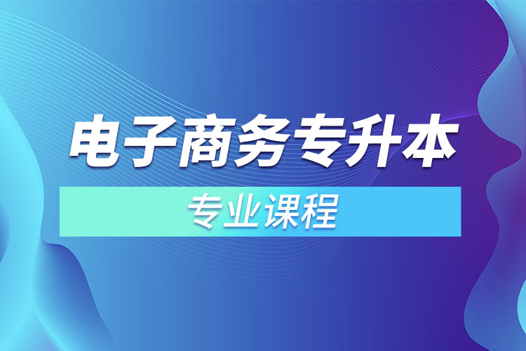 电子商务专升本专业课程有哪些？