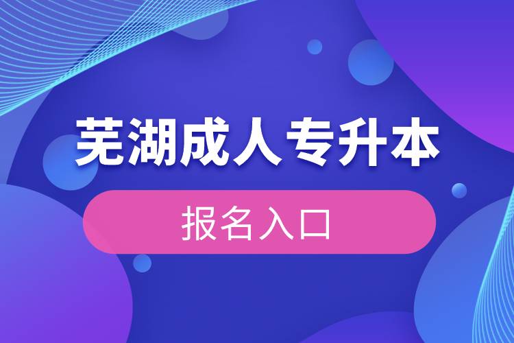 芜湖成人专升本报名入口