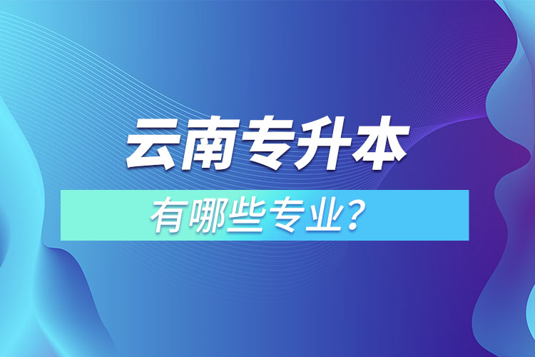 云南专升本有哪些专业可以选择？