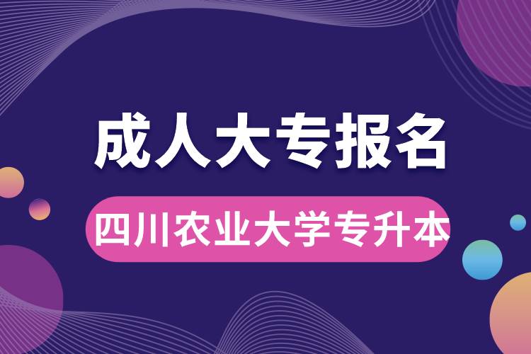 成人大专能报名四川农业大学专升本吗