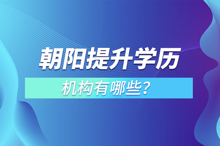 朝阳提升学历机构有哪些？