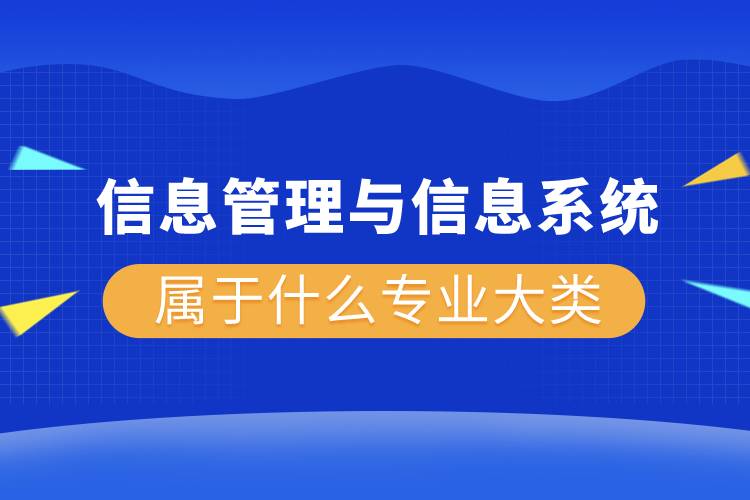 信息管理与信息系统属于什么专业大类