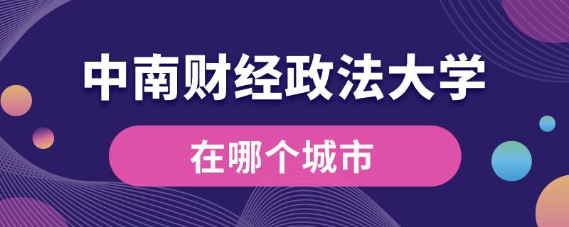 中南财经政法大学在哪个城市