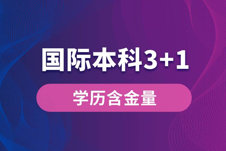 国际本科3+1学历含金量