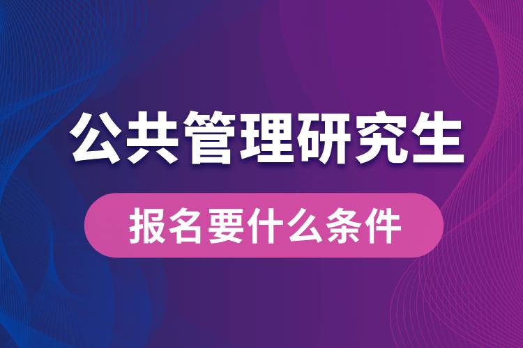 公共管理研究生报名要什么条件