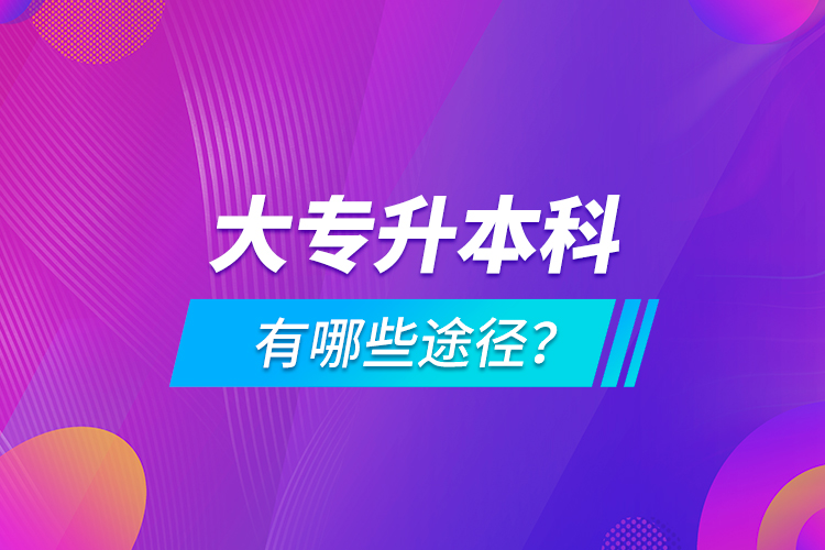 大专升本科有哪些途径？