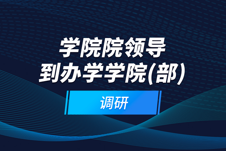 学院院领导到办学学院（部）调研