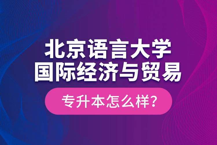 北京语言大学国际经济与贸易专升本怎么样？