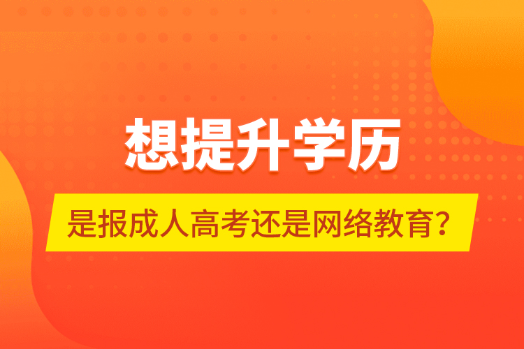 想提升学历，是报成人高考还是网络教育？