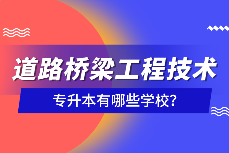 道路桥梁工程技术专升本有哪些学校？