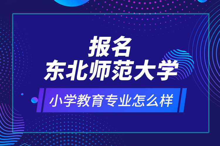 报名东北师范大学小学教育专业怎么样？