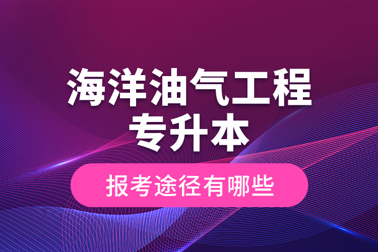 海洋油气工程专升本的报考途径有哪些？