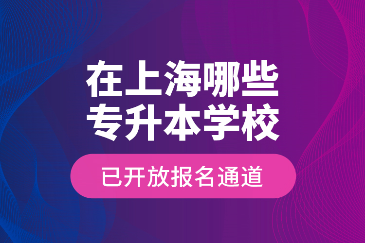 在上海哪些专升本学校已开放报名通道？