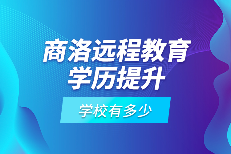 商洛远程教育学历提升学校有多少？