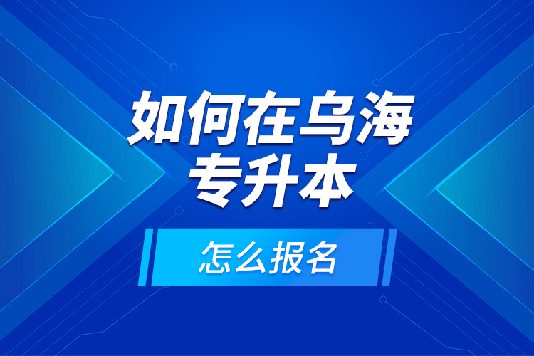 如何在乌海专升本，怎么报名？