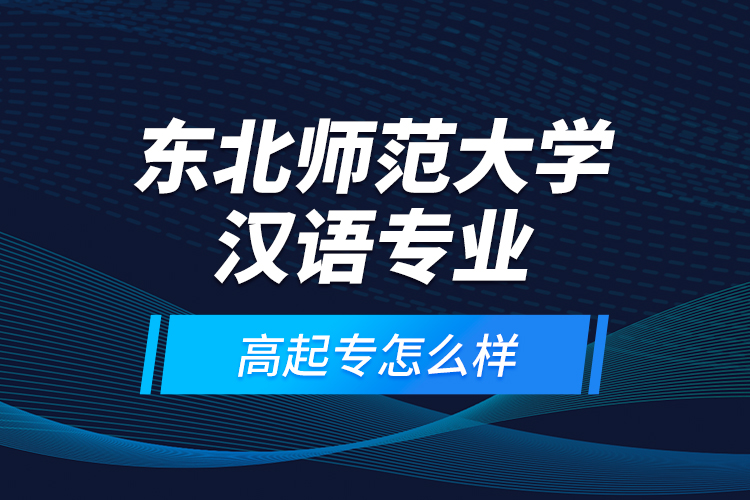 东北师范大学汉语专业高起专怎么样？