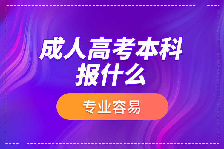 成人高考本科报什么专业容易？