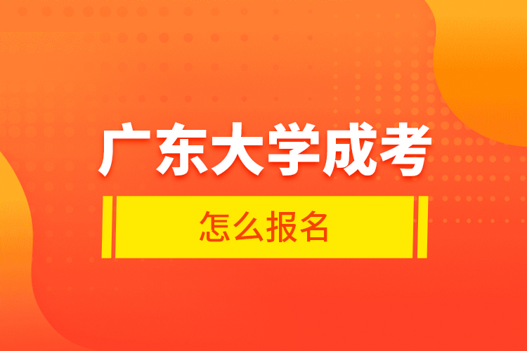 广东大学成考怎么报名