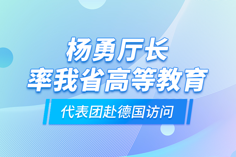 杨勇厅长率我省高等教育代表团赴德国访问